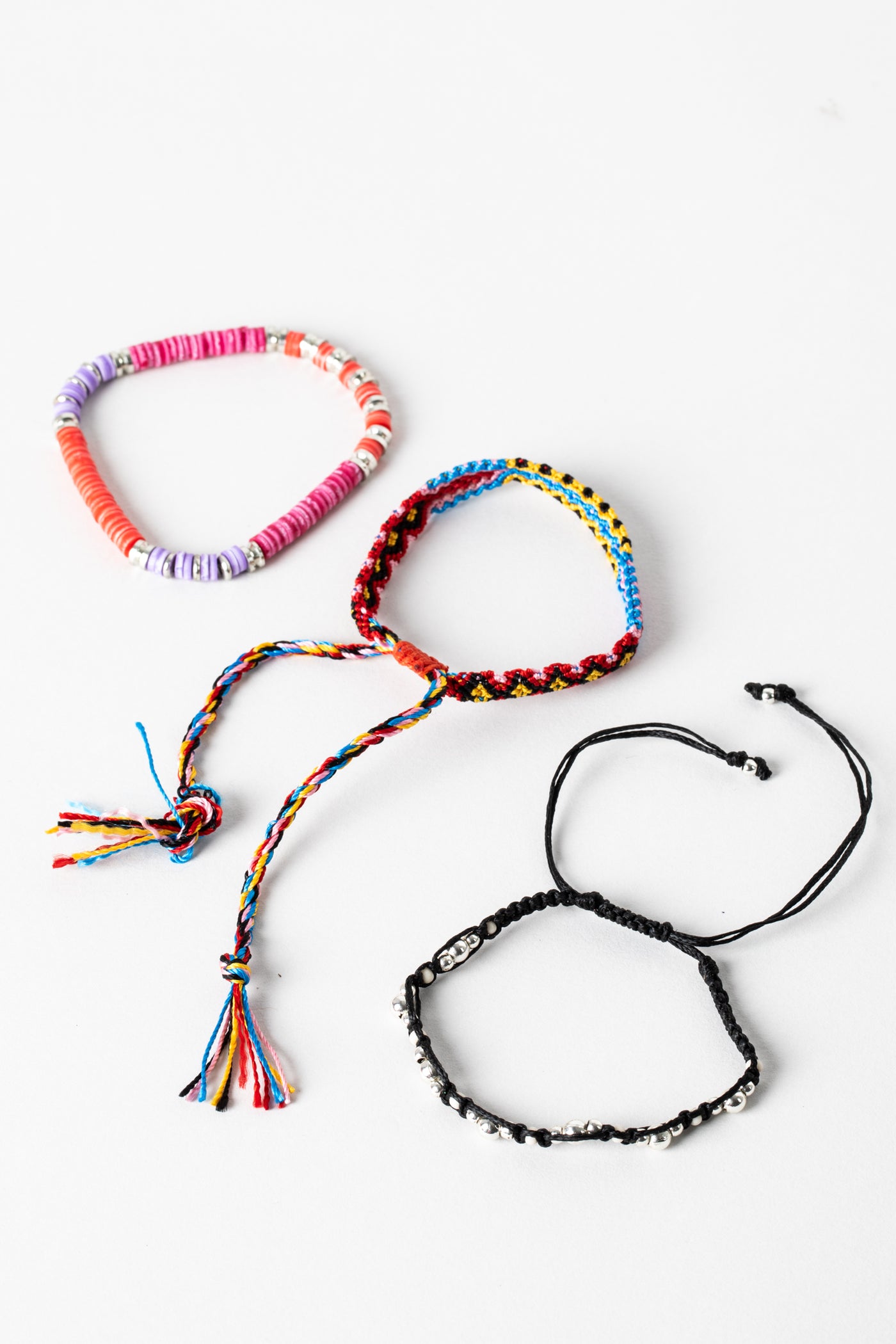 Tres Amigos Beaded Friendship Bracelet Trio
