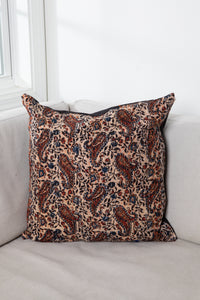 Woven Gudri Block Print Pillow in Beige