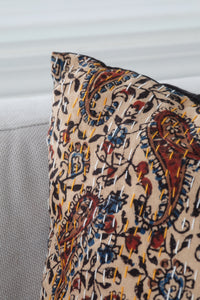 Woven Gudri Block Print Pillow in Blue