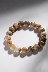 Round Gemstone Bead Bracelet in Picture Jasper