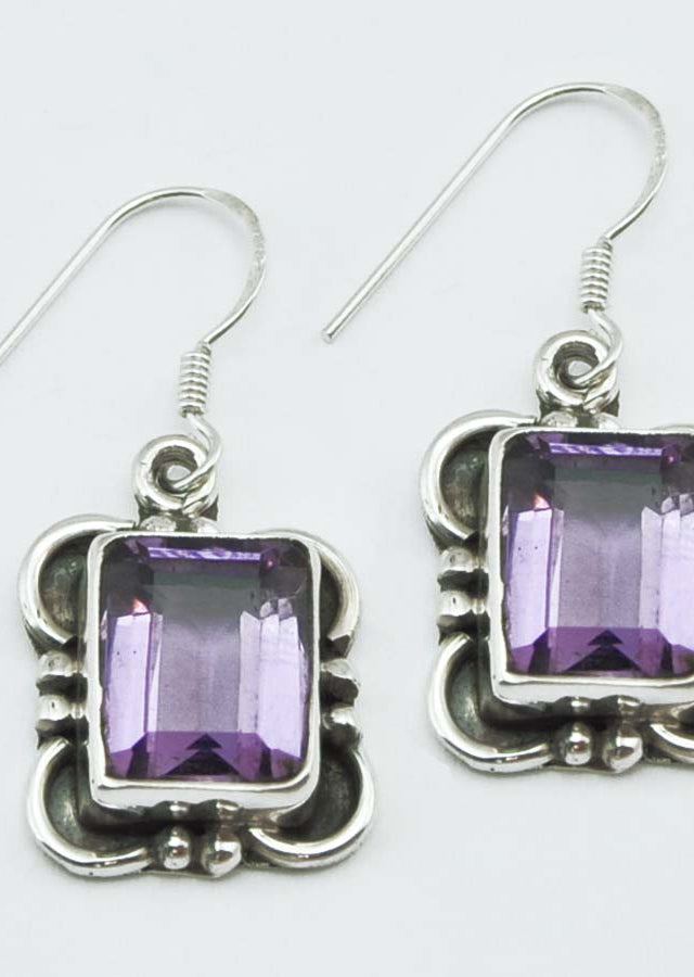 Faceted Caja Earrings - Mexicali Blues
