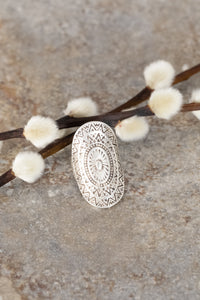 Zamak Celestial Mandala Adjustable Ring