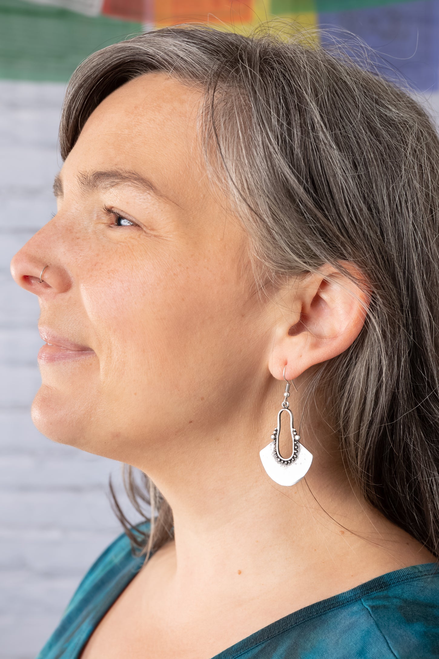 Keyhole Flare Zamak Earrings