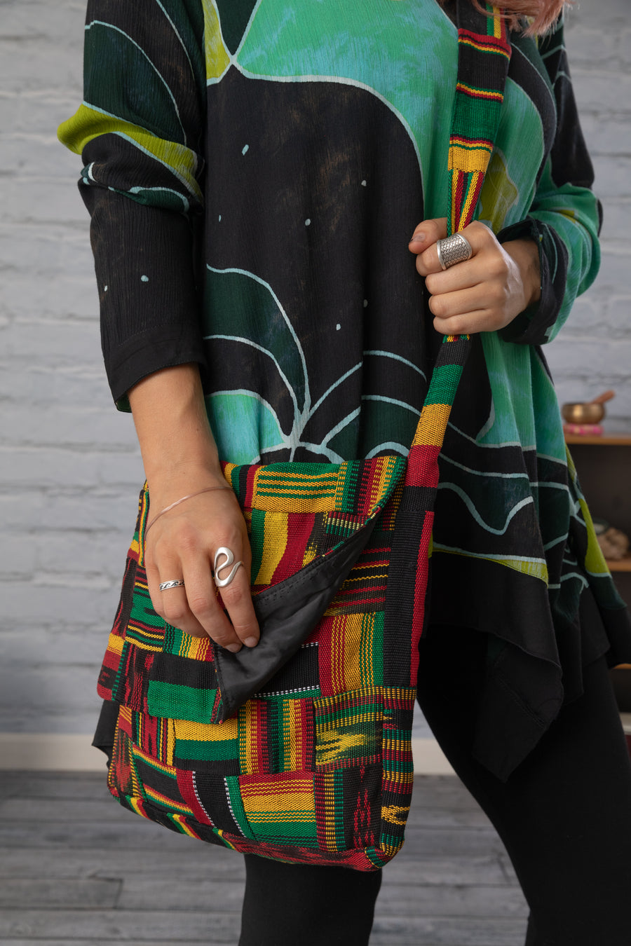 Patchwork Messenger Bag