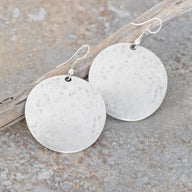 Pounded Zamak Full Moon Earrings