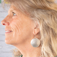 Pounded Zamak Full Moon Earrings