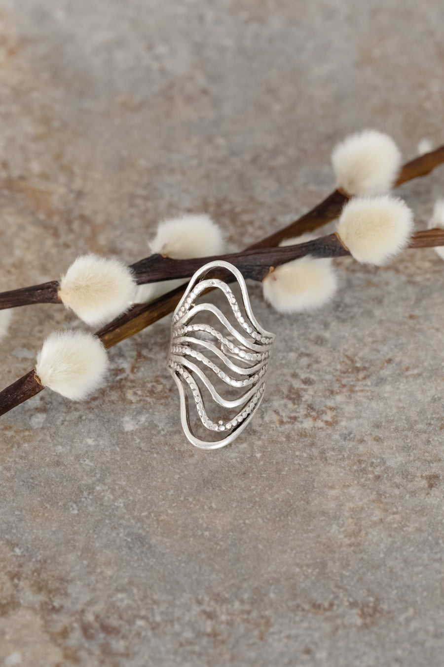 Ripples Adjustable Zamak Ring