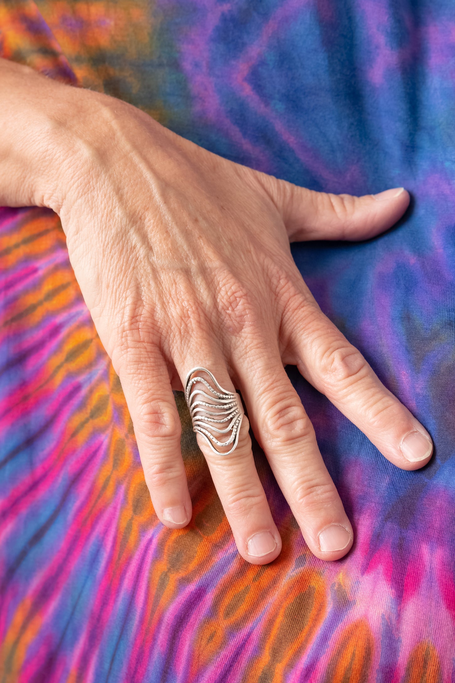 Ripples Adjustable Zamak Ring