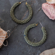 Seed Beaded Hoop Earrings