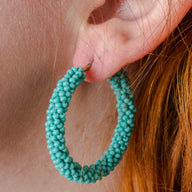 Seed Beaded Hoop Earrings