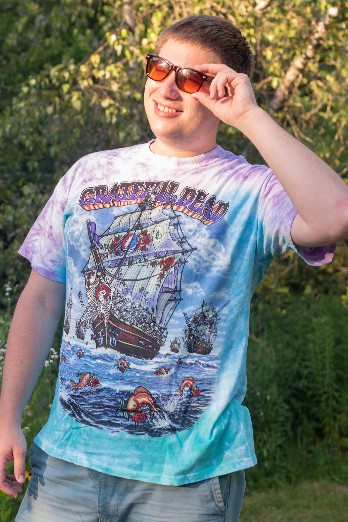 Ship of Fools Tie Dye Grateful Dead T-Shirt