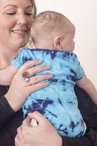 Short Sleeve Tie Dye Baby One Piece in Swirl