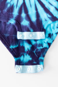 Short Sleeve Tie Dye Baby One Piece in Swirl