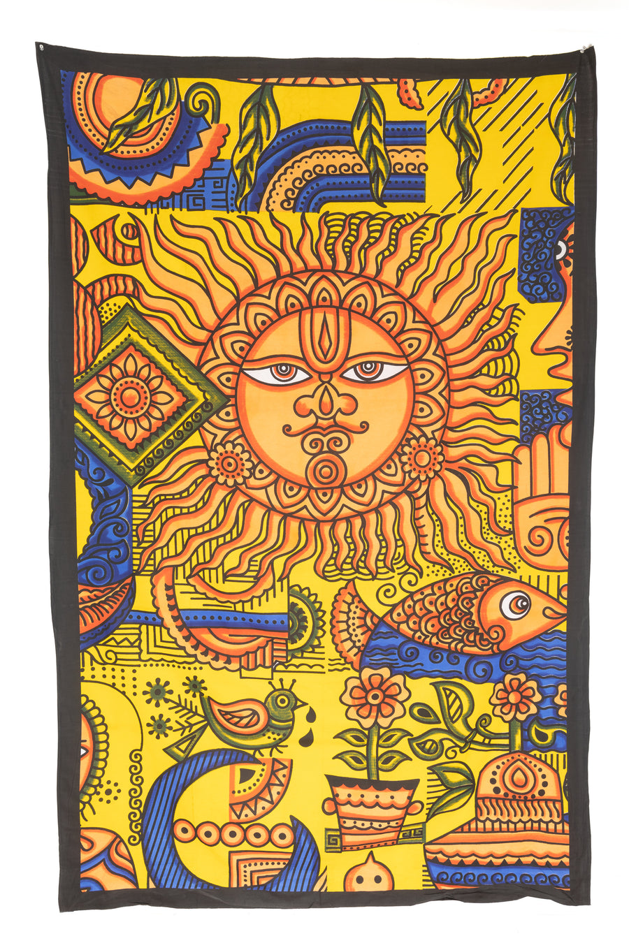 Sun ohm collage tapestry