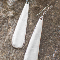 Teardrop Obelisk Zamak Earrings