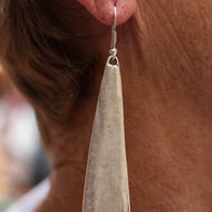 Teardrop Obelisk Zamak Earrings