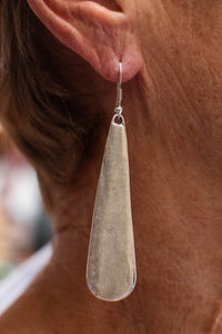 Teardrop Obelisk Zamak Earrings