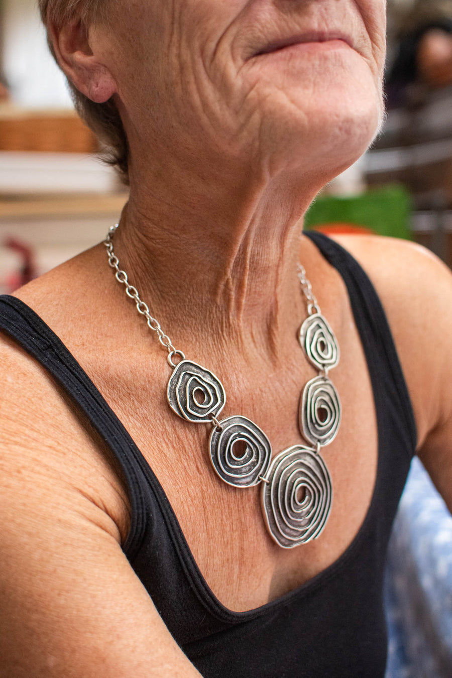 Tribal Spiral Zamak Necklace
