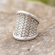Woven Wisdom Adjustable Zamak Ring