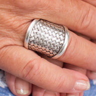Woven Wisdom Adjustable Zamak Ring
