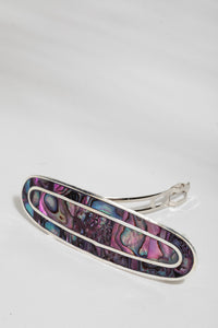 alpaca silver shell barrette iridescent hair clip