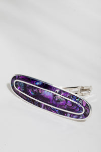 alpaca silver shell barrette iridescent hair clip