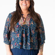 Anjali Sari Inspired Peasant Top