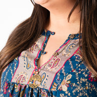Anjali Sari Inspired Peasant Top