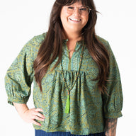 Anjali Sari Inspired Peasant Top