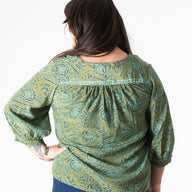 Anjali Sari Inspired Peasant Top