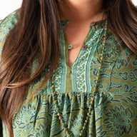 Anjali Sari Inspired Peasant Top