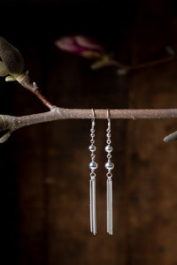 Ball Charm Design with Chain Tassels Sterling Earrings in Default Title