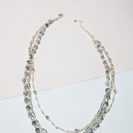 Beaded Layered Metallic Necklace