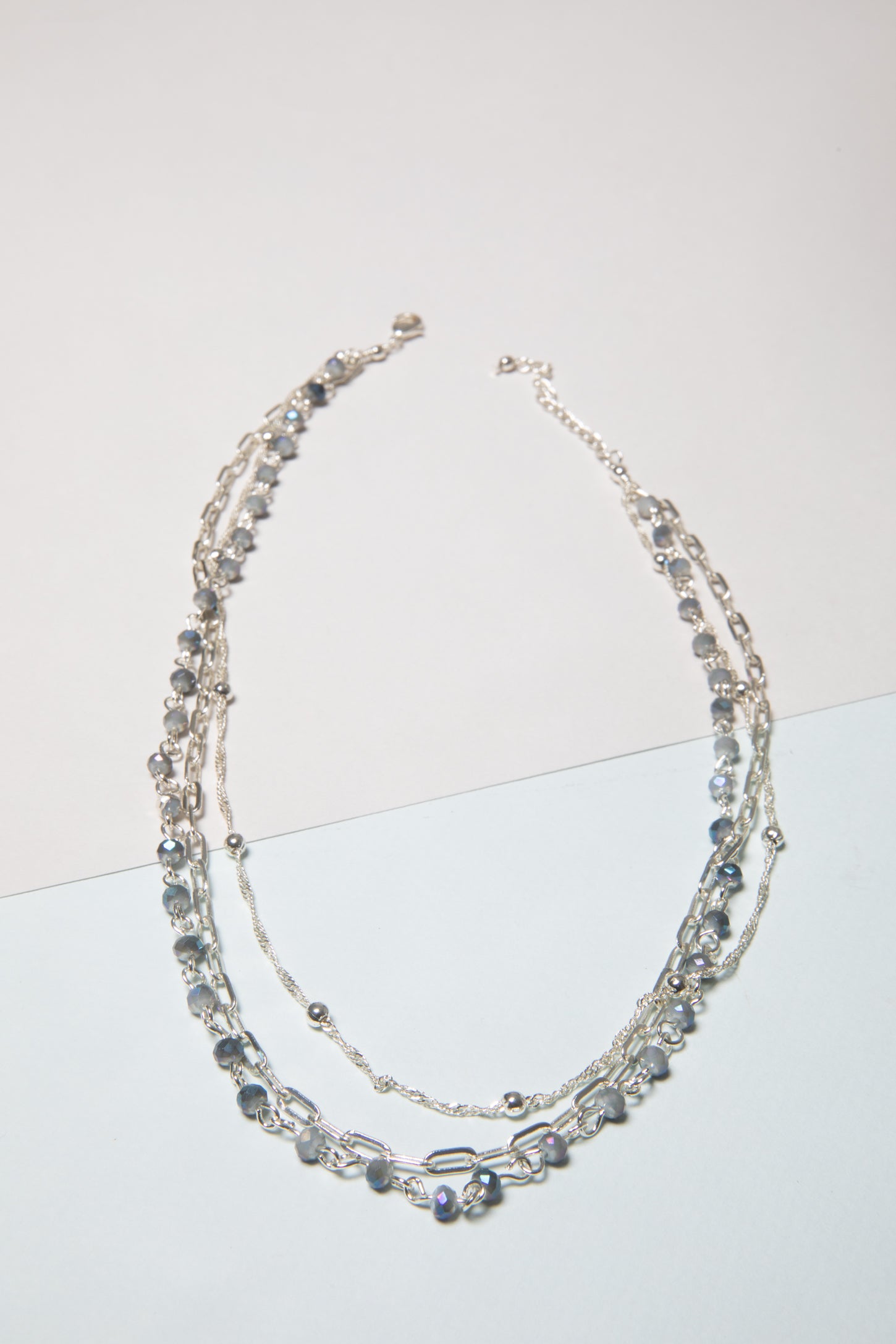 Beaded Layered Metallic Necklace