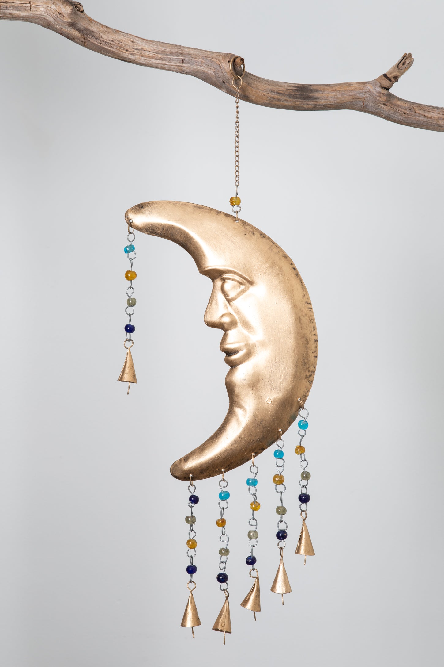 Beaded Moon Iron Bell Hanger