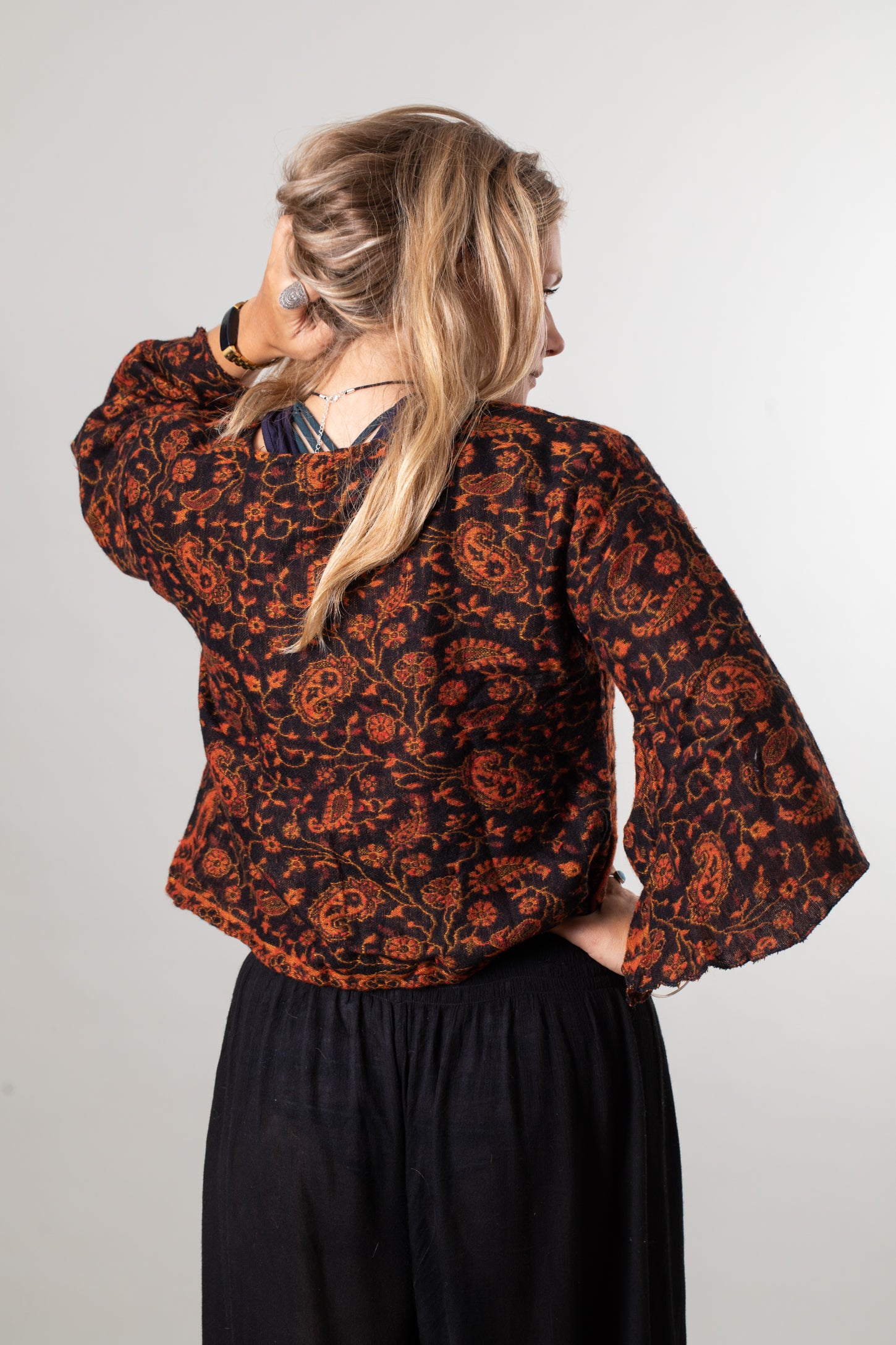 Buta Indian Flare Sleeve Cardigan Mexicali Blues