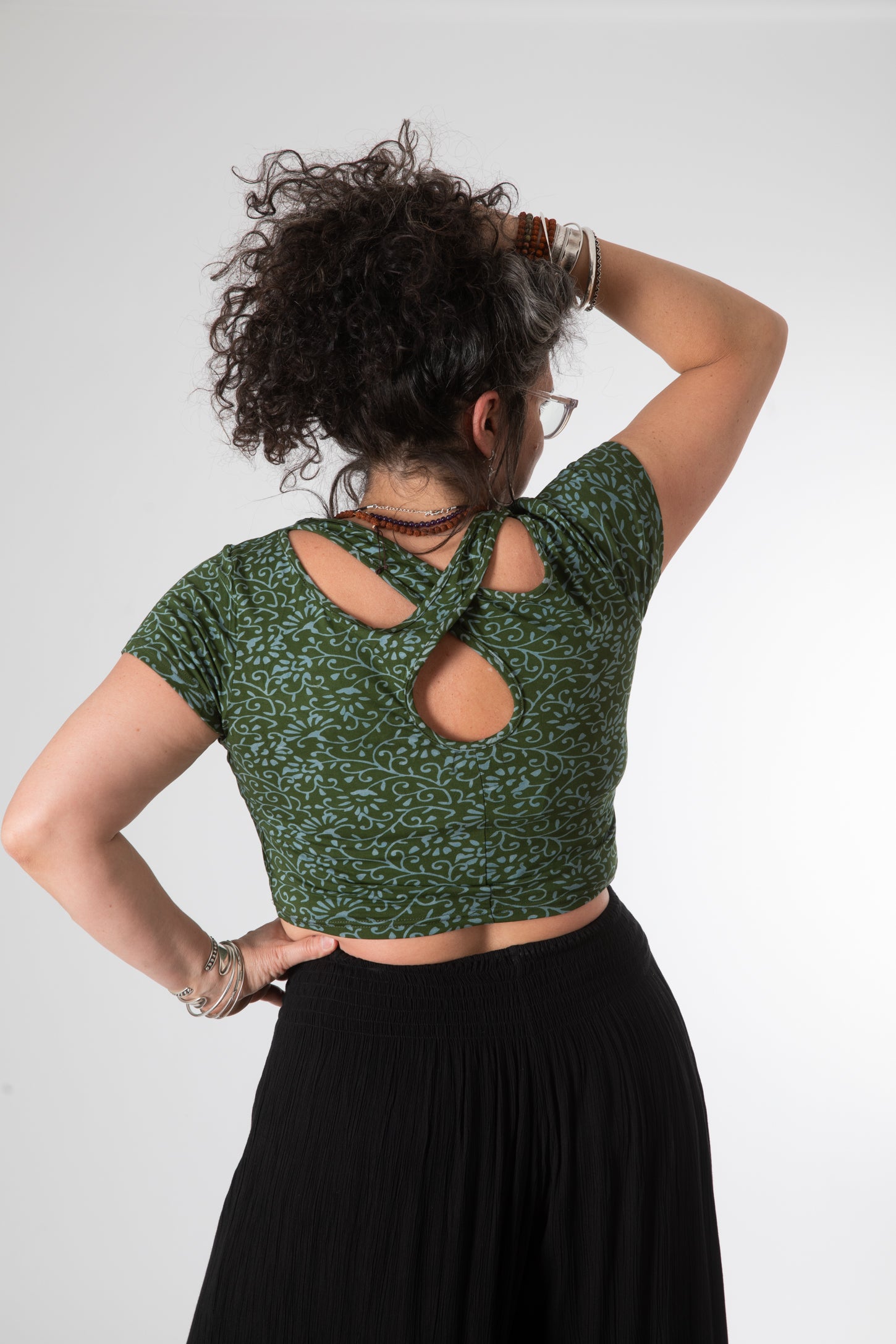 Cross Back Kyra Printed Crop Top