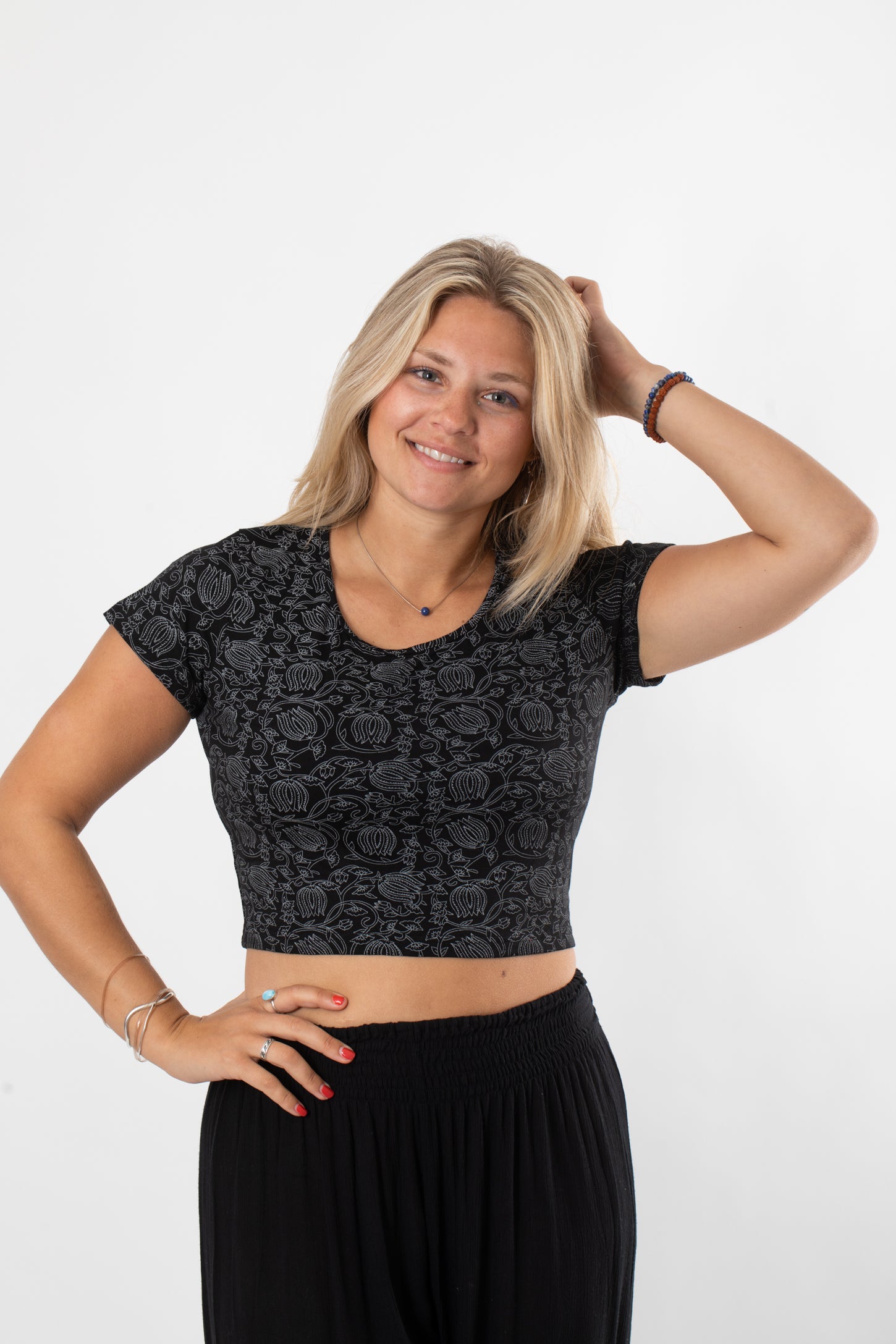 Cross Back Kyra Printed Crop Top