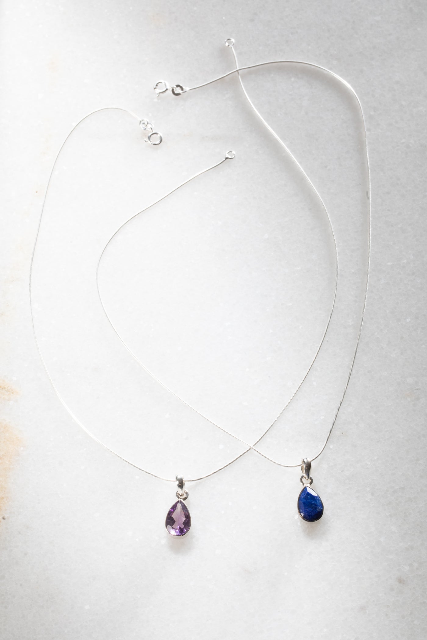 Faceted Teardrop Gem Necklace