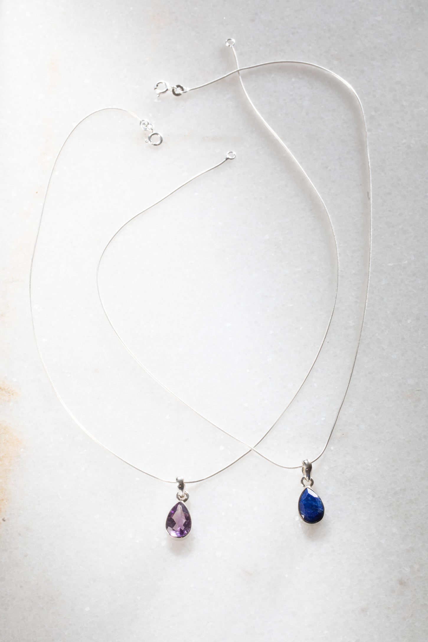 Faceted Teardrop Gem Necklace