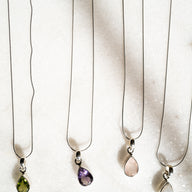 Faceted Teardrop Gem Necklace