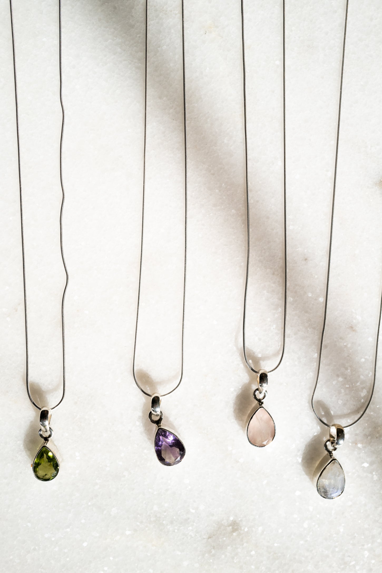 Faceted Teardrop Gem Necklace