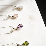 Faceted Teardrop Gem Necklace