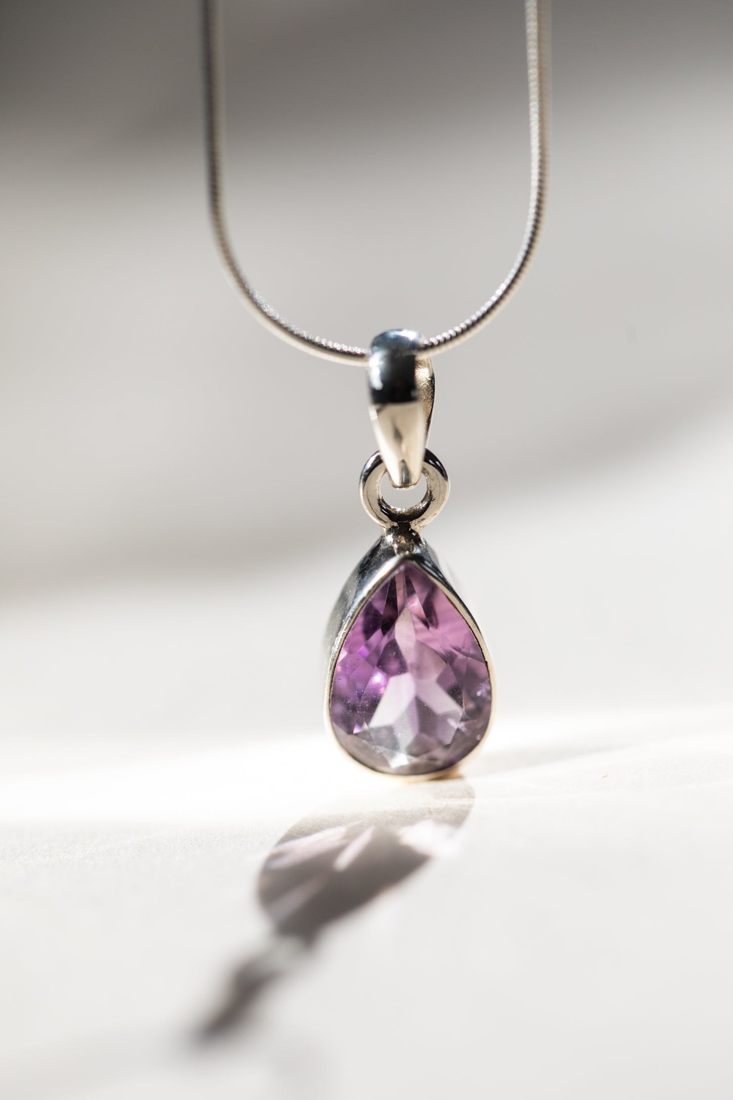 Faceted Teardrop Gem Necklace