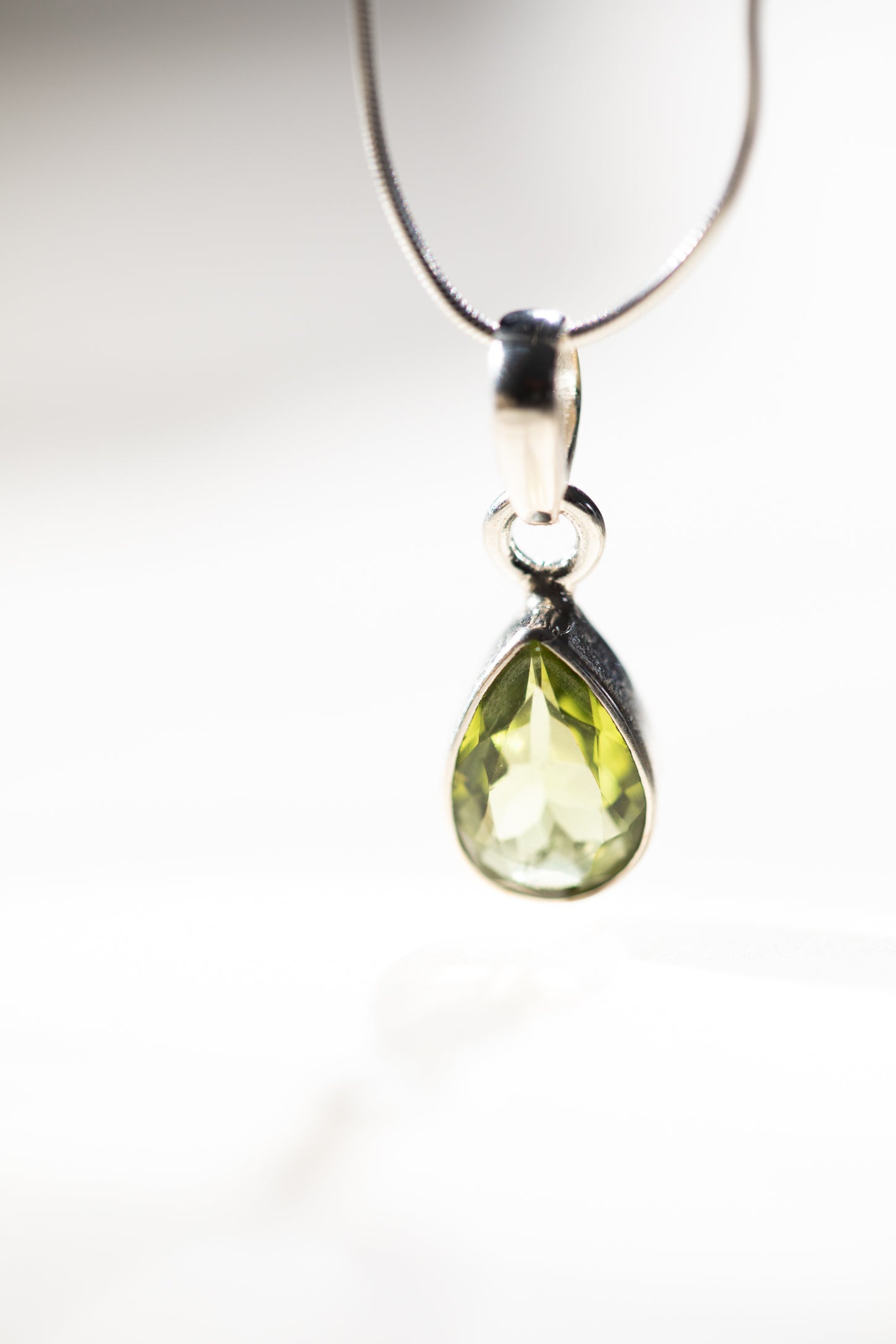 Faceted Teardrop Gem Necklace