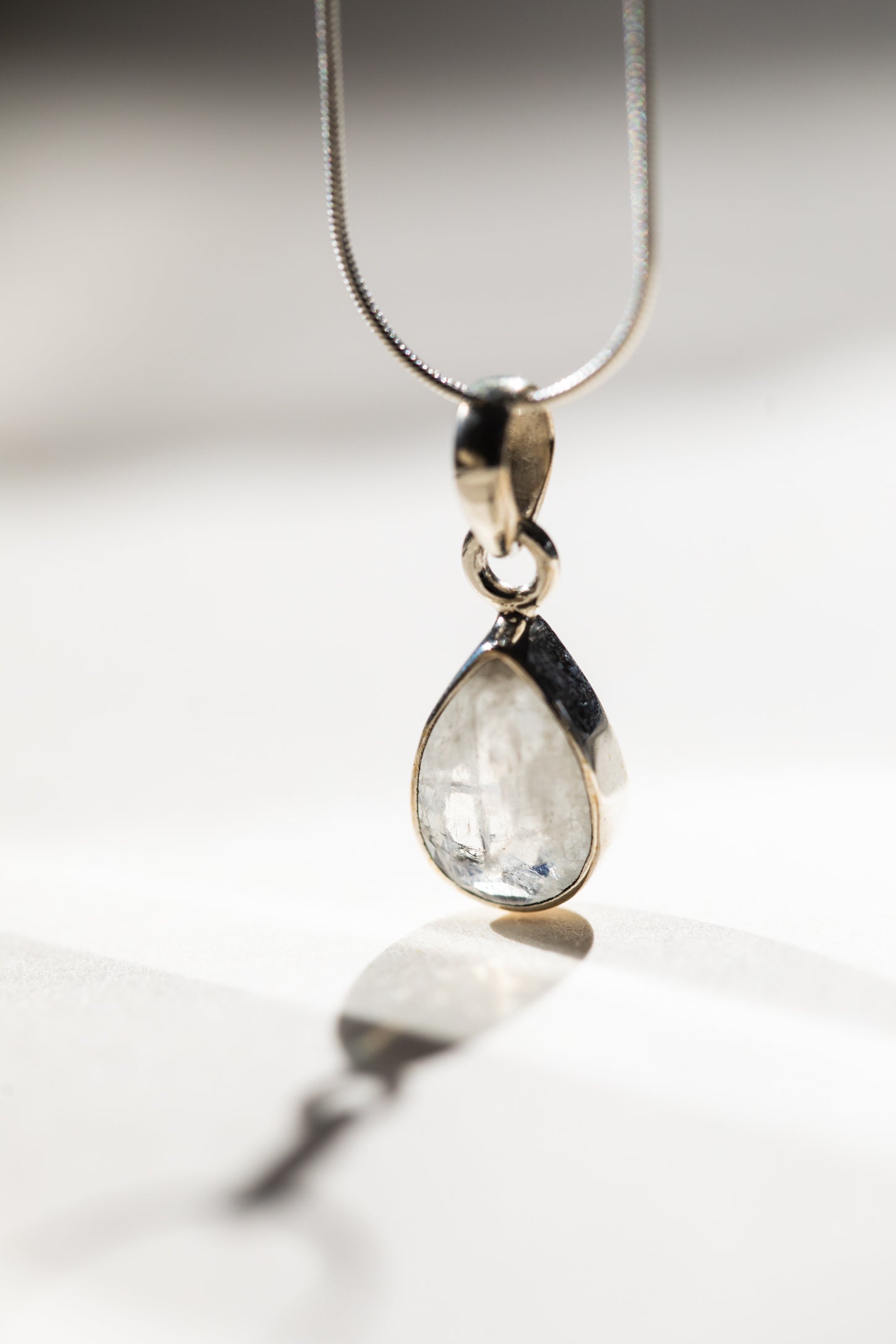 Faceted Teardrop Gem Necklace