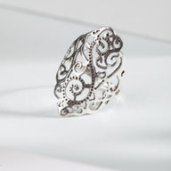 Fancy Curl Sterling Ring