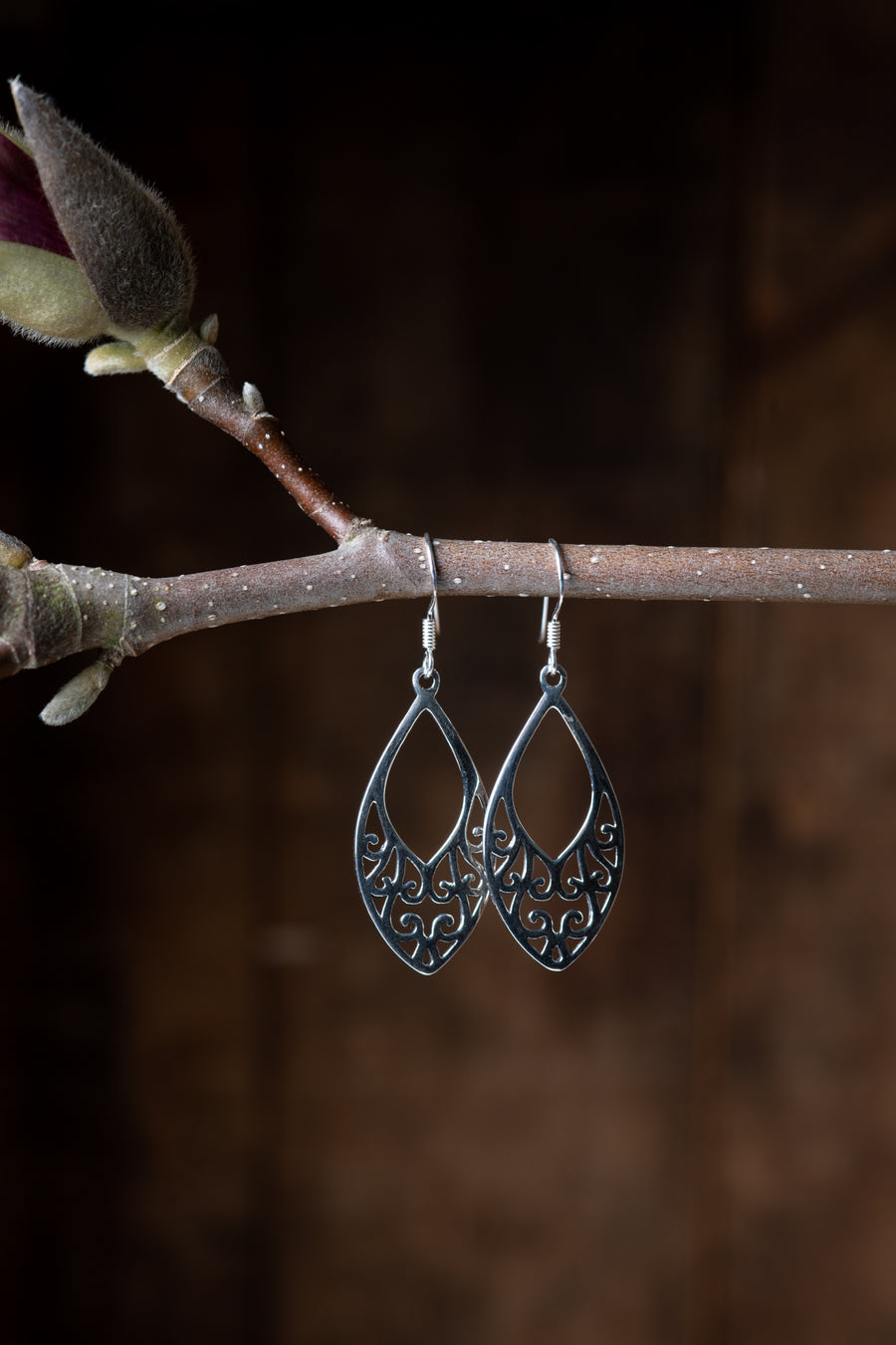 Filigree Elipse Sterling Earrings