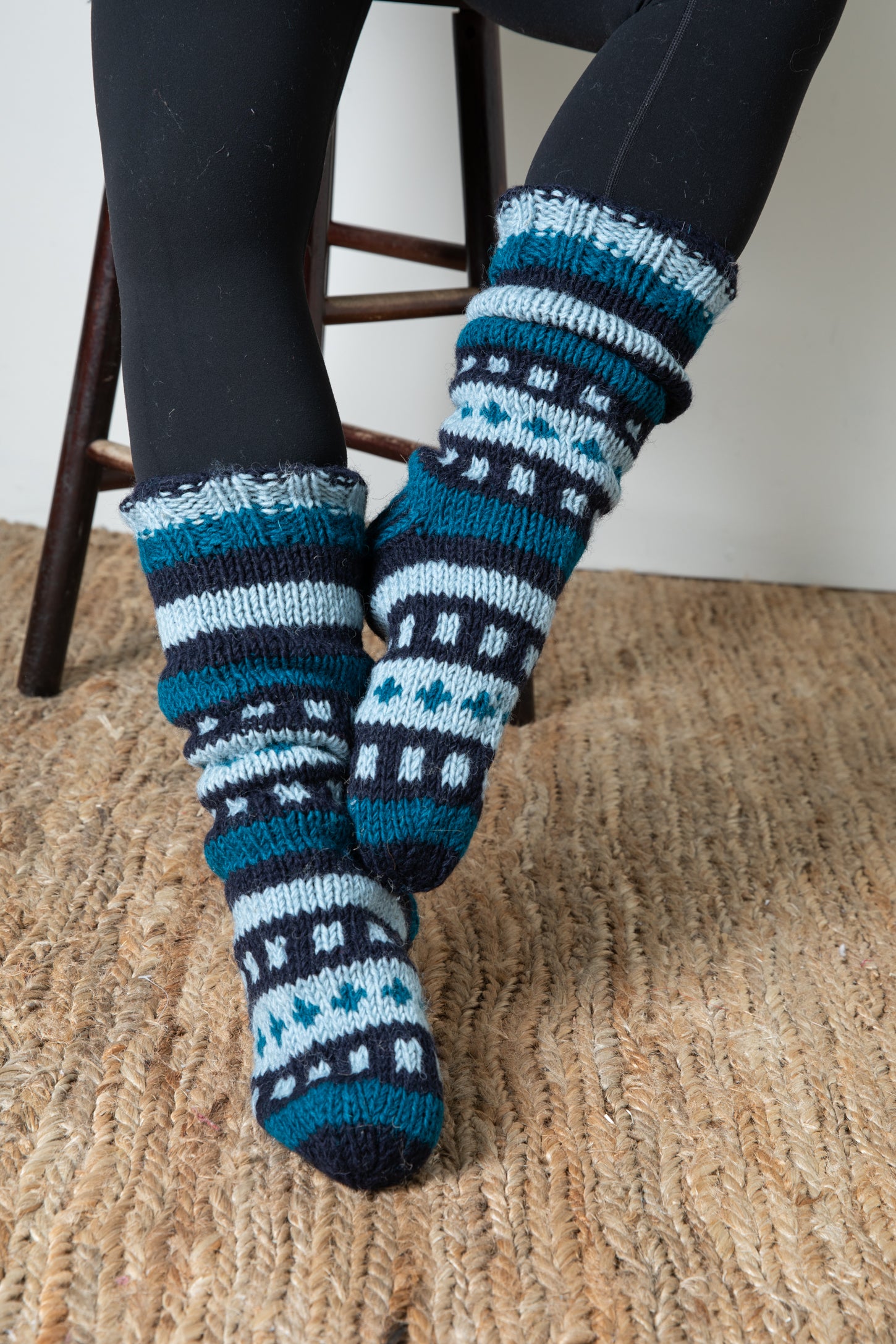 Fleece Lined Wool Slipper Socks