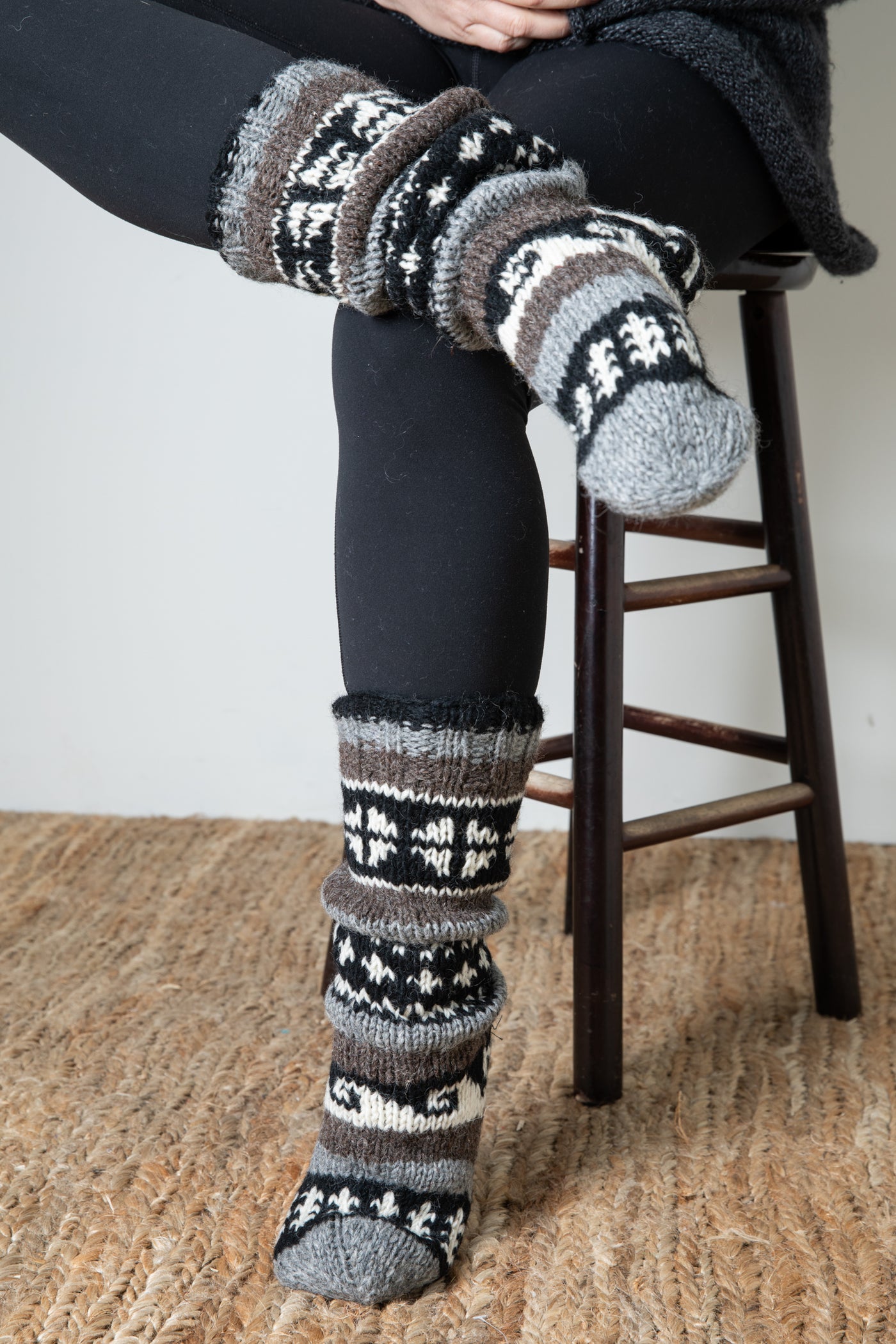 Fleece Lined Wool Slipper Socks